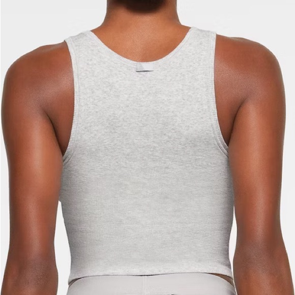 Gray Cotton Ribbed Tank - Picture 7 of 9